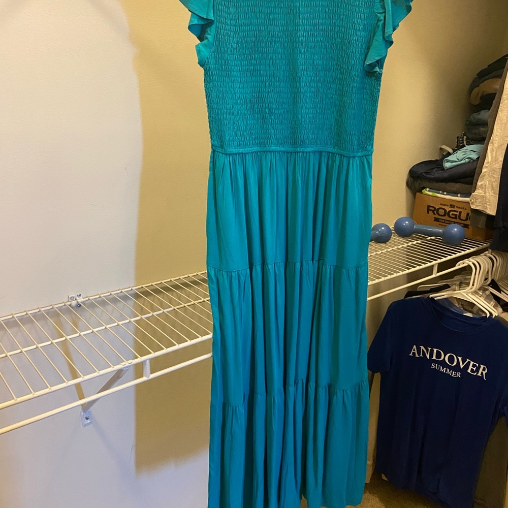 Teal Sleeveless Maxi Dress